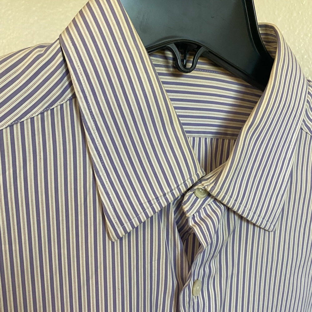 Charvet of France Custom Dress Shirt Purple White